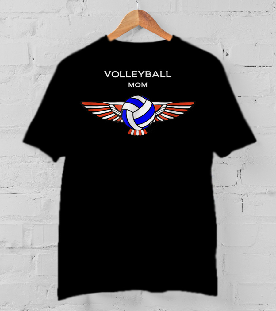VOLLEYBALL MOM Winged Ball T-Shirt