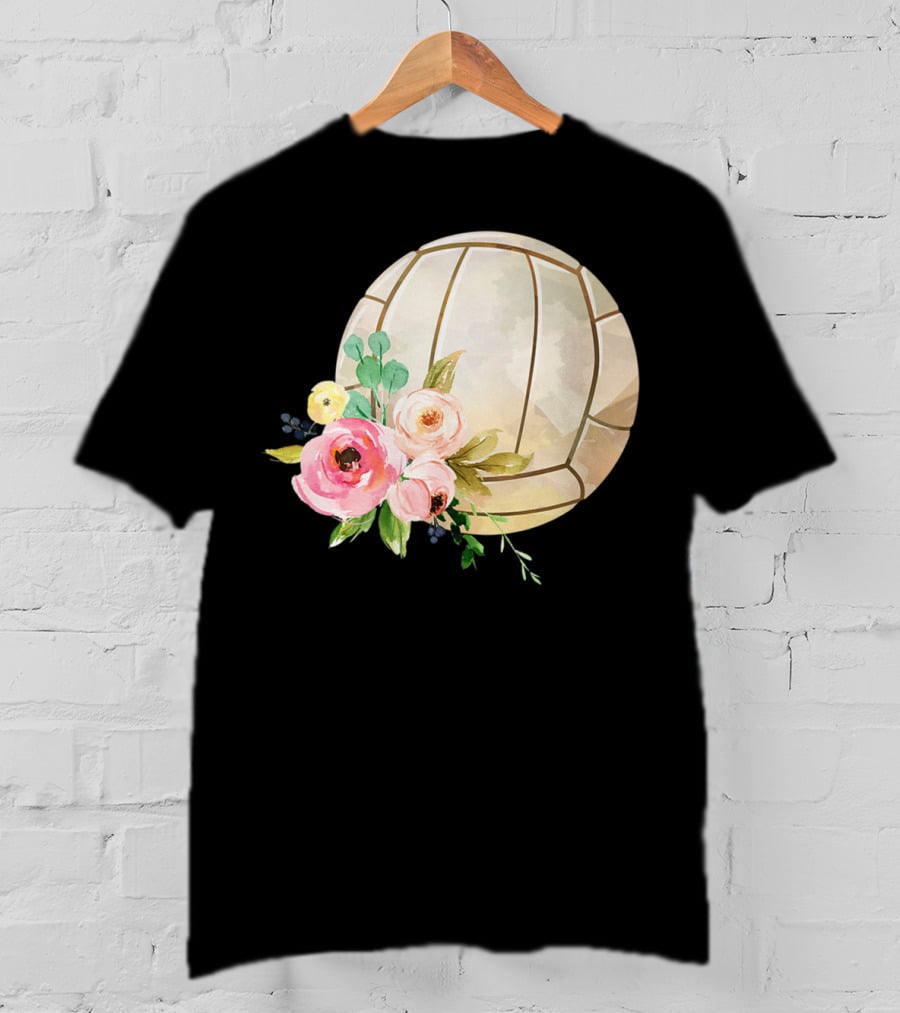 Watercolor Boho Floral Volleyball Patchwork T-Shirt