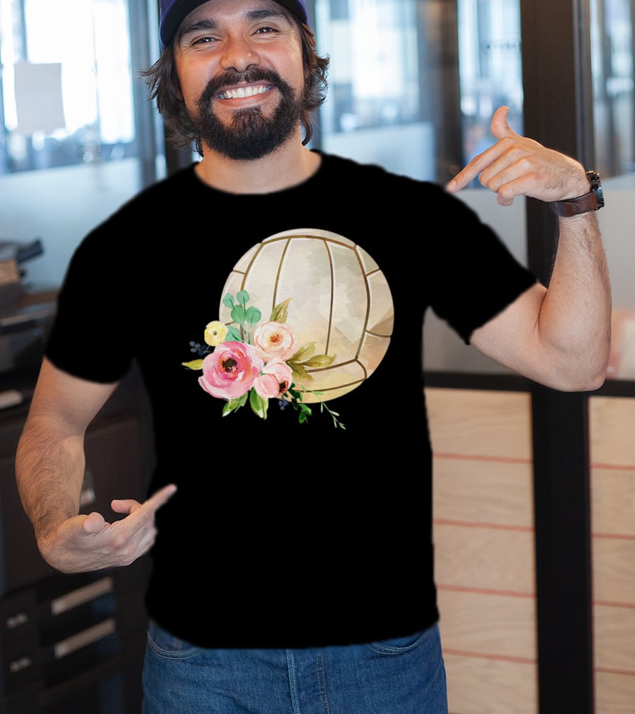 Watercolor Boho Floral Volleyball Patchwork T-Shirt