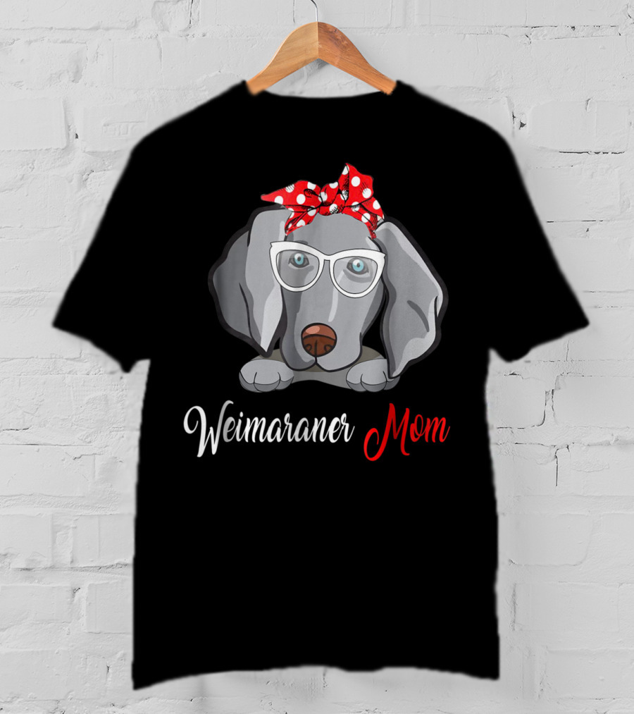 Weimaraner Mom Glasses Polka Dot Birthday T-Shirt
