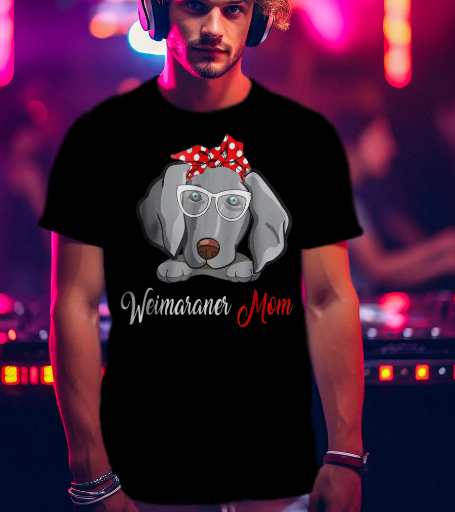 Weimaraner Mom Glasses Polka Dot Birthday T-Shirt