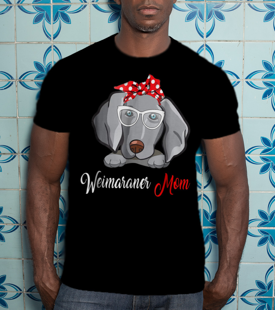Weimaraner Mom Glasses Polka Dot Birthday T-Shirt