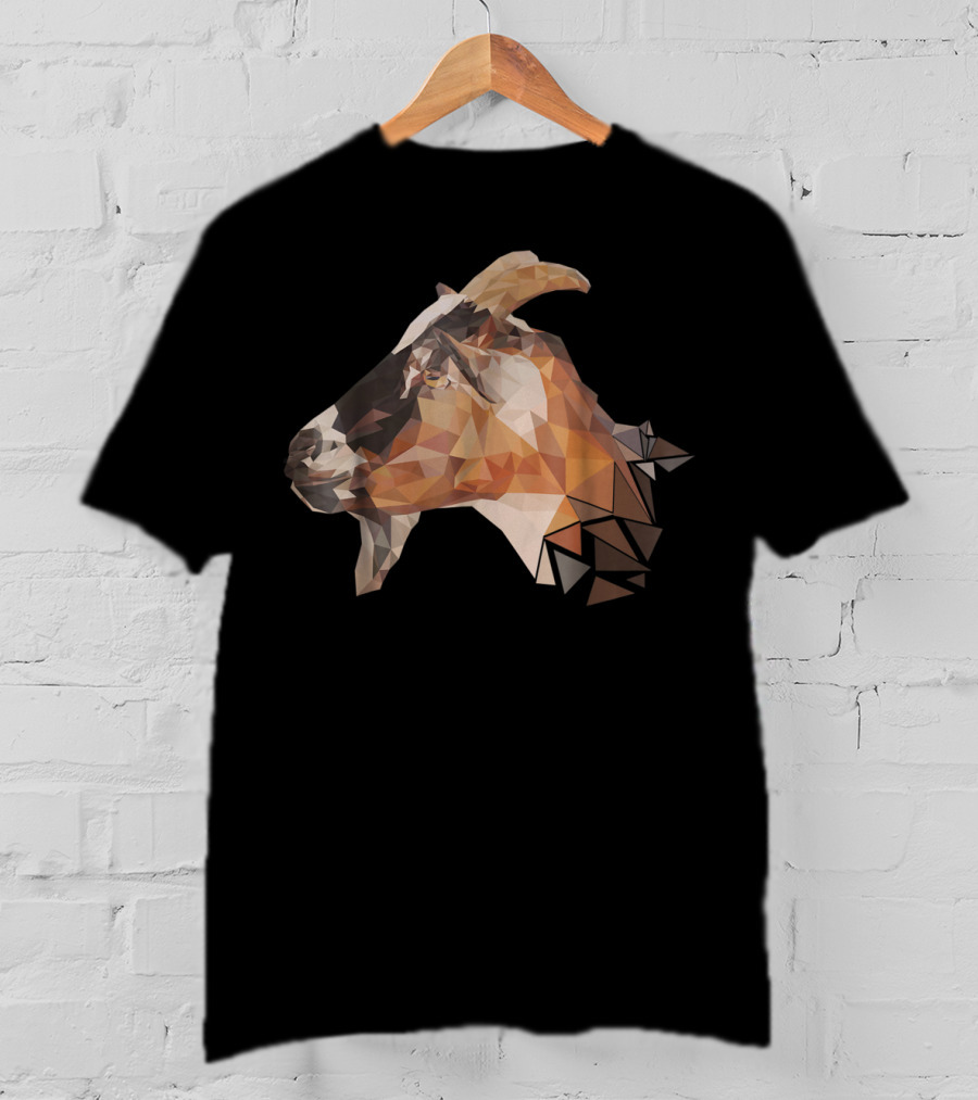 Weird Goat Lover Farmers Billy Polygonal Goat T-Shirt