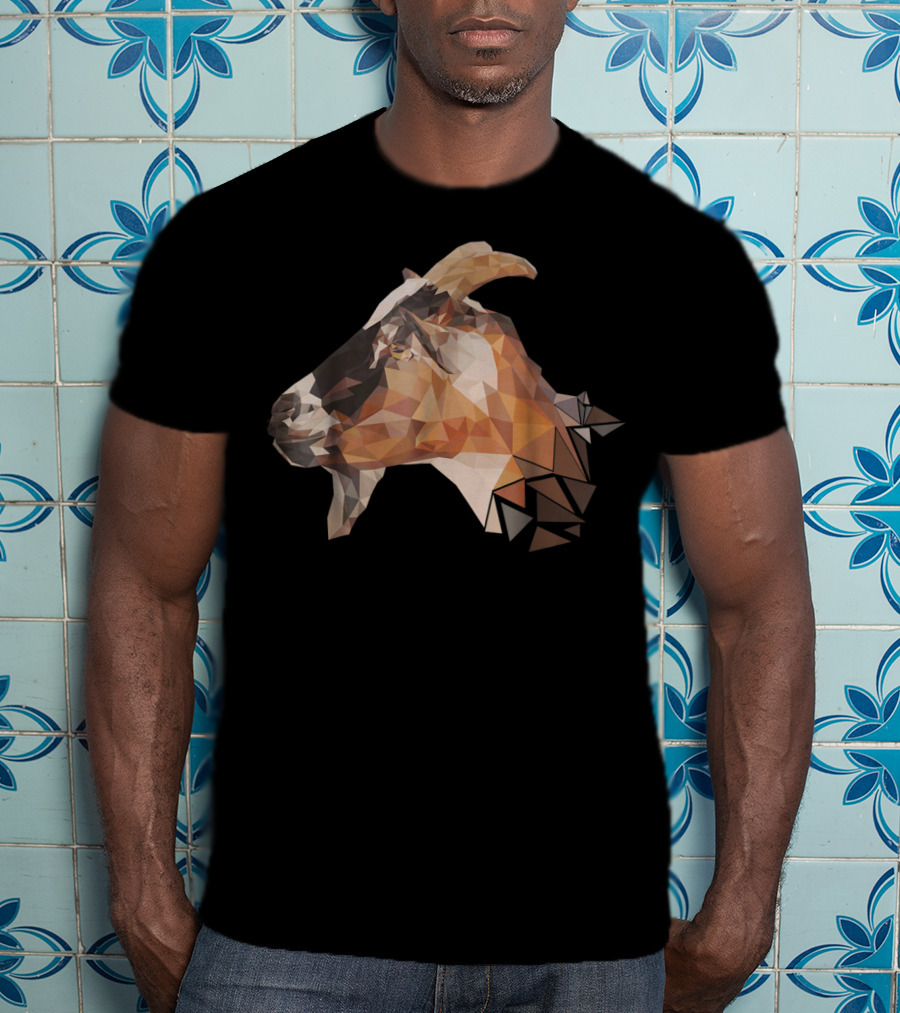 Weird Goat Lover Farmers Billy Polygonal Goat T-Shirt
