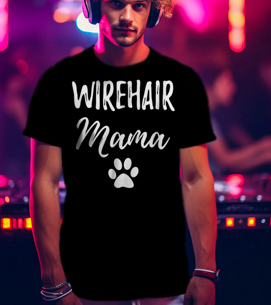 Wirehair Mama Funny Cat Mom Paw Print Idea99 T-Shirt