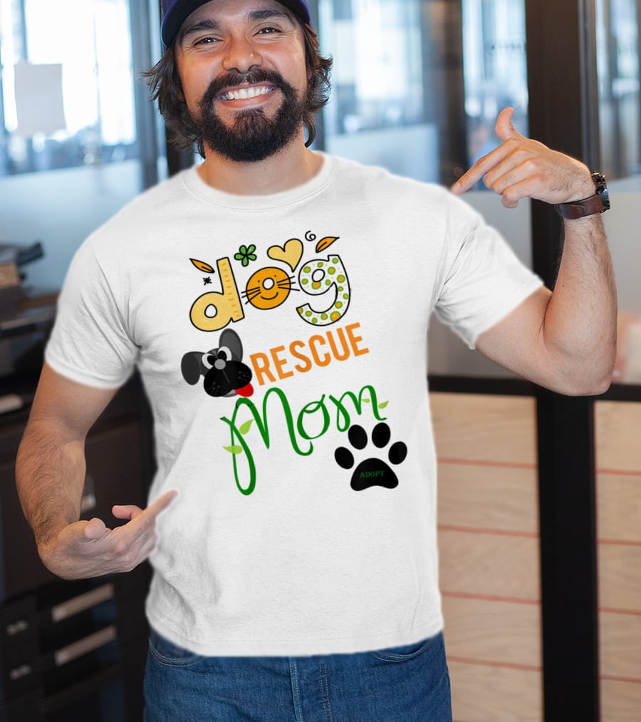 Best Dog Rescue Mom Ever Adopt Paw Prints T-Shirt