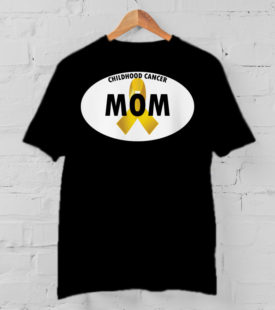 Childhood Cancer Mom Yellow Ribbon Awareness T-Shirt