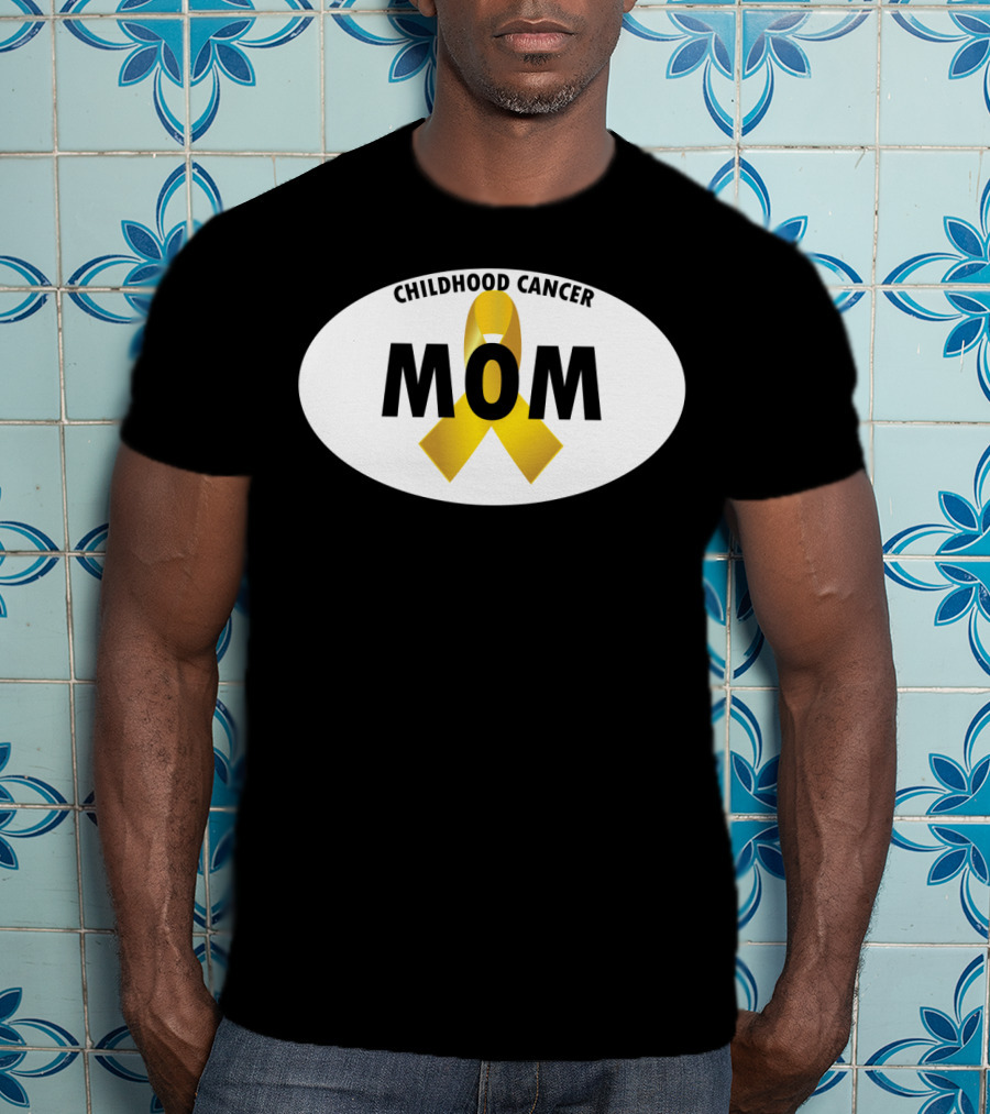 Childhood Cancer Mom Yellow Ribbon Awareness T-Shirt