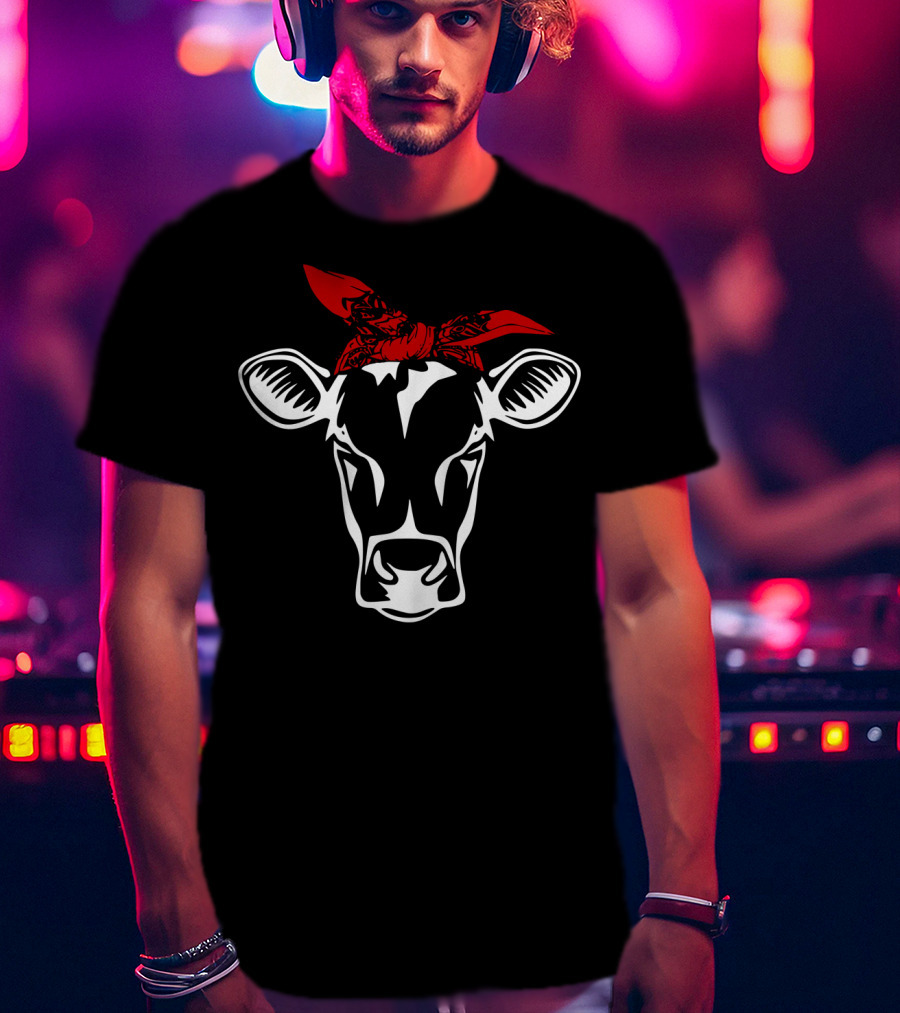 Cow With Red Bandana Heifer Farm T-Shirt