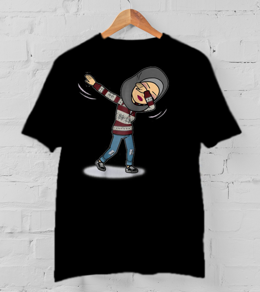 Dabbing Muslim Mom In Hijab Winter T-Shirt