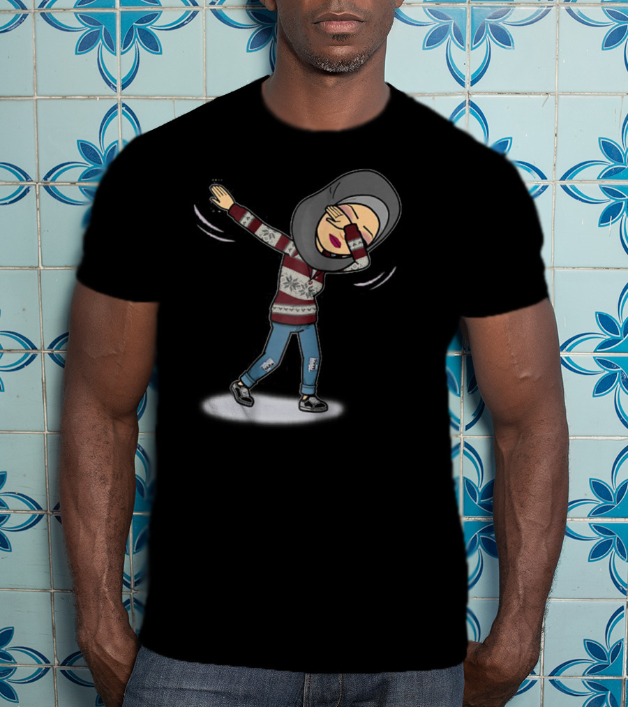 Dabbing Muslim Mom In Hijab Winter T-Shirt