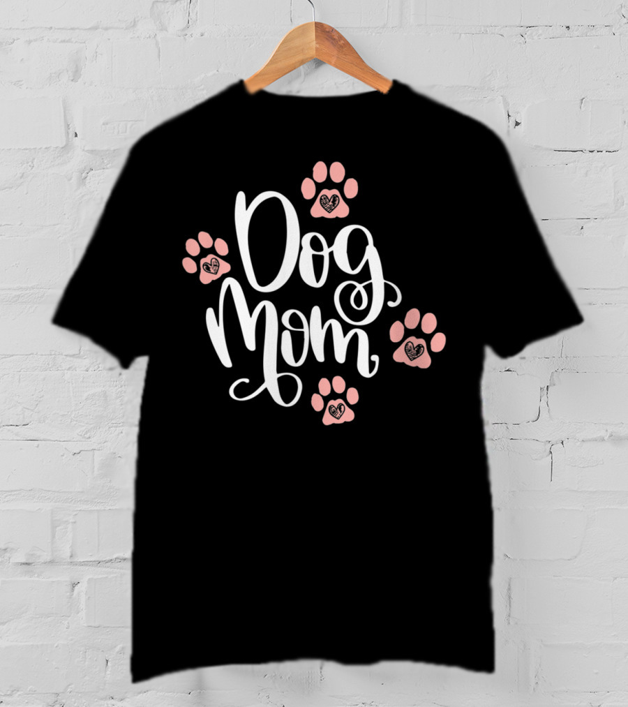 Dog Mom Paw Prints Heart Pet Lover Women75 T-Shirt