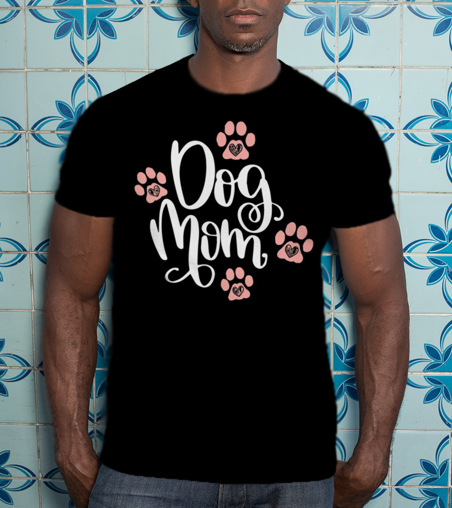 Dog Mom Paw Prints Heart Pet Lover Women75 T-Shirt