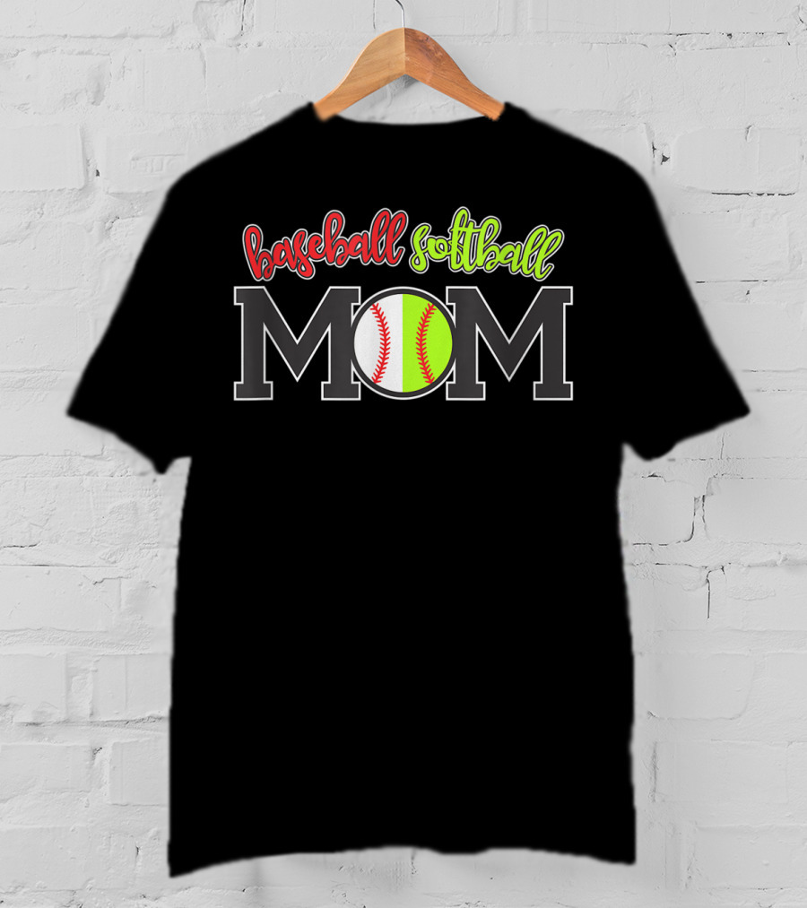 Baseball Softball Mom Funny Fan Game Sports Ball Dad T-Shirt