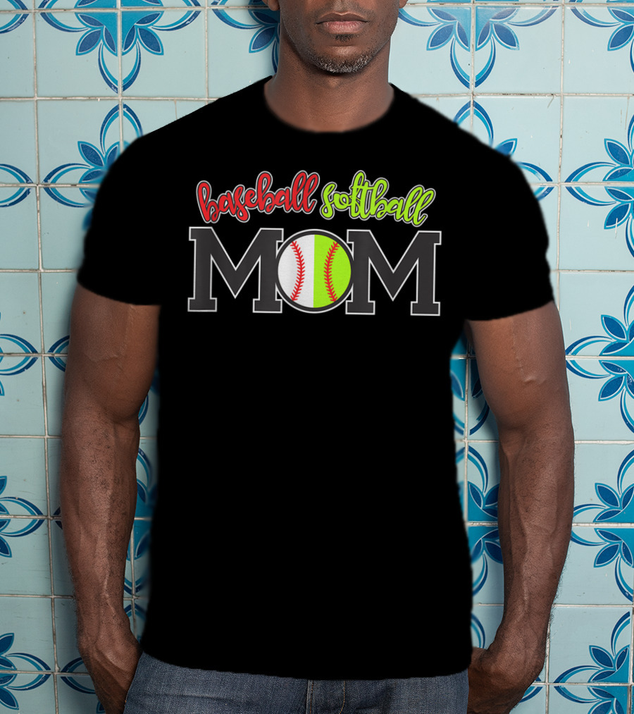 Baseball Softball Mom Funny Fan Game Sports Ball Dad T-Shirt