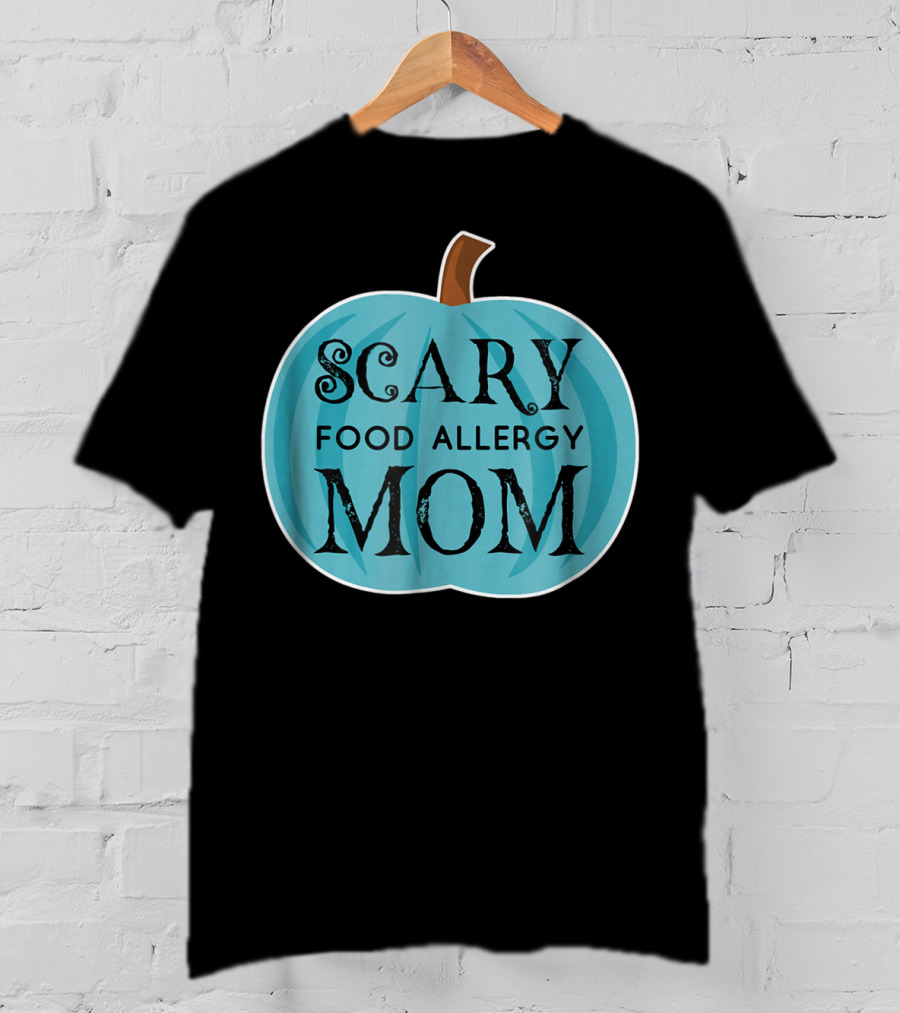 Scary Food Allergy Mom Blue Pumpkin Halloween T-Shirt