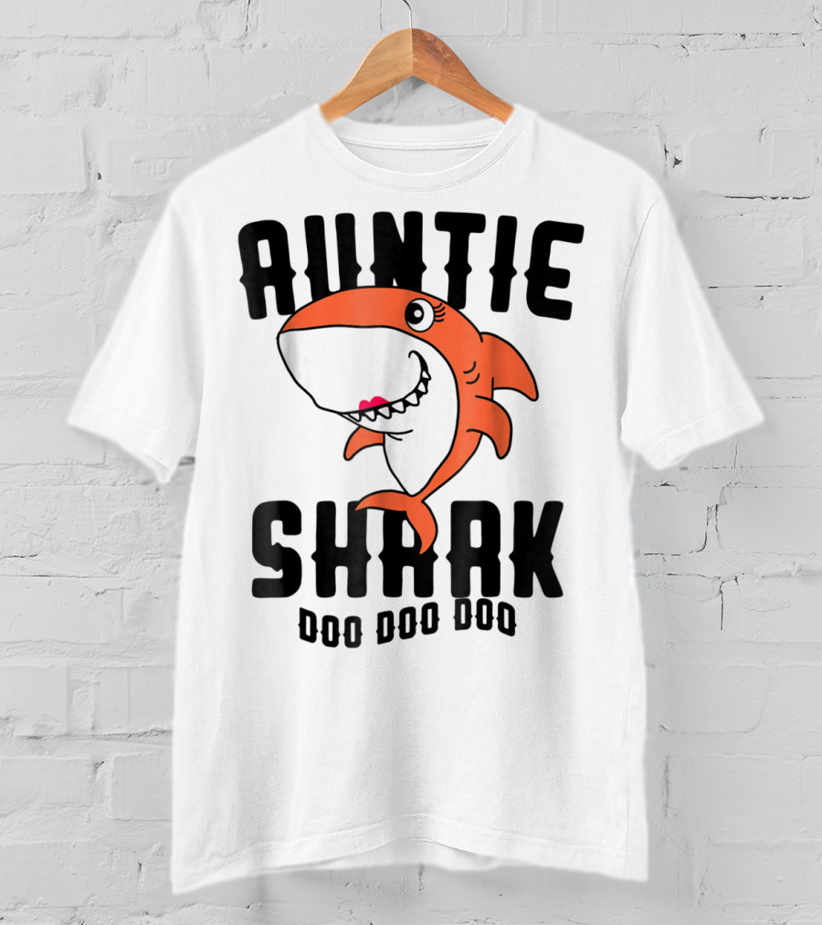 Auntie Shark Doo Doo Doo Mom Grandma Halloween Christmas T-Shirt