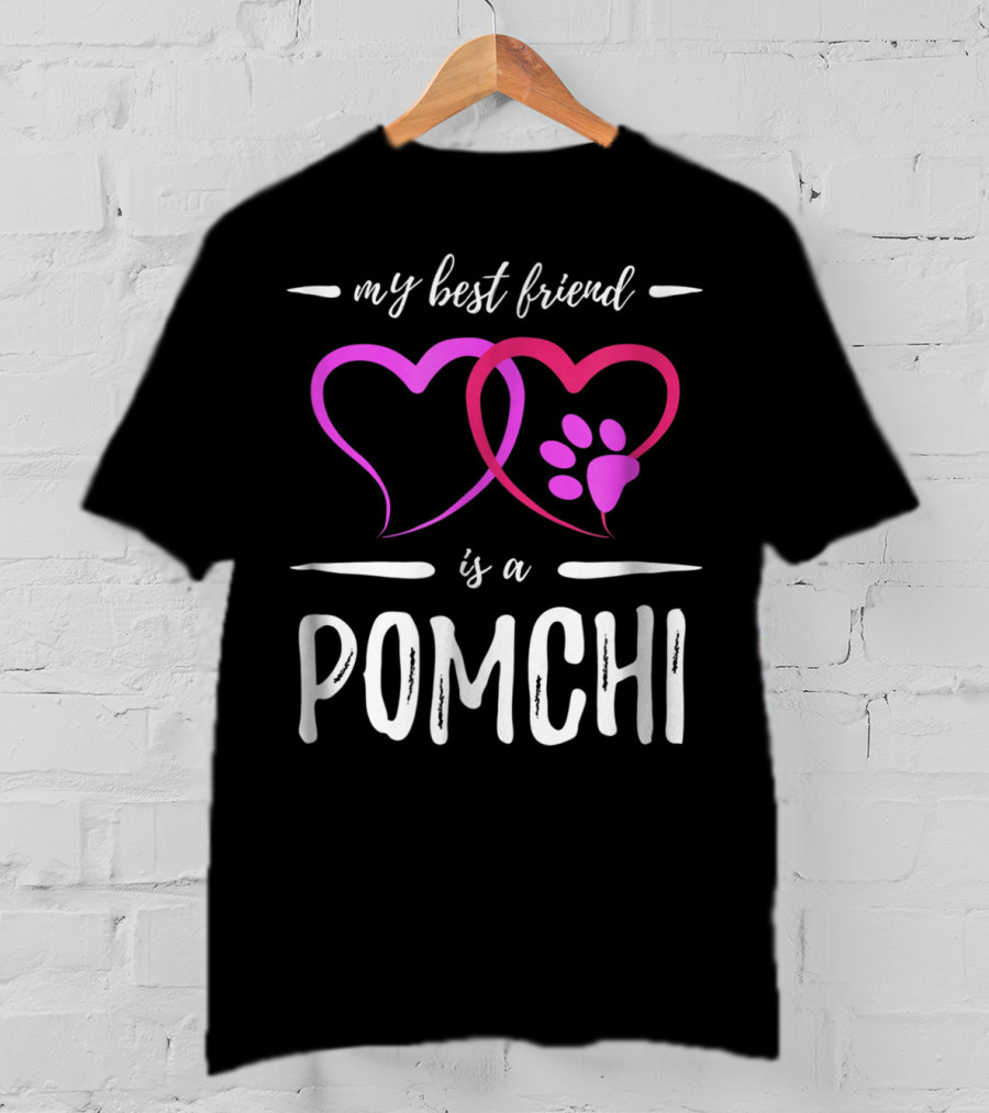My Best Friend Is A Pomchi Dog Mom Funny Idea T-Shirt