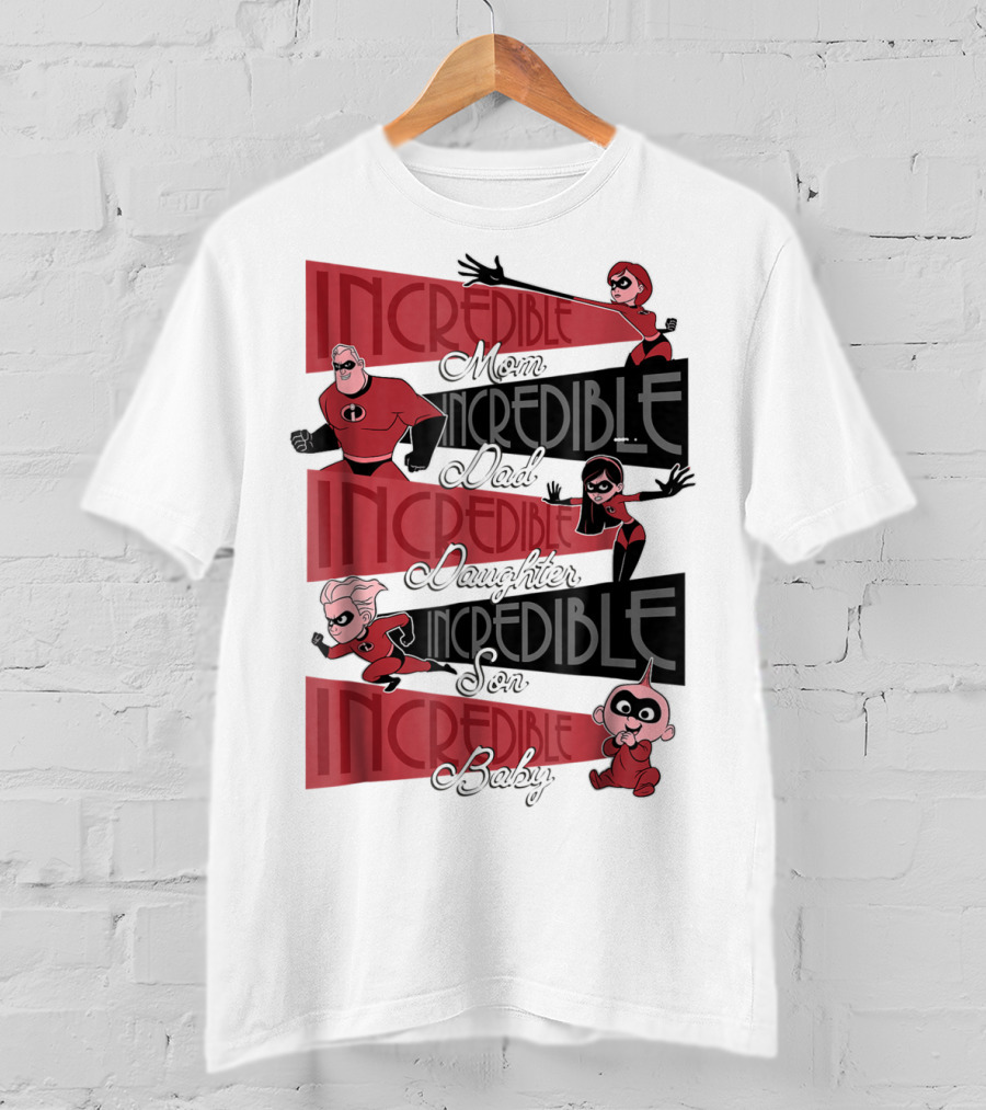 Incredible Mom Dad Daughter Son Baby Disney Pixar Incredibles 2 Elastigirl T-Shirt