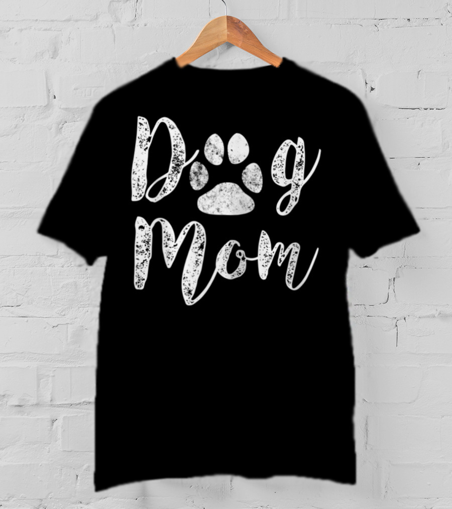 Dog Mom Paw Print For Dog Lovers Cute Mom T-Shirt