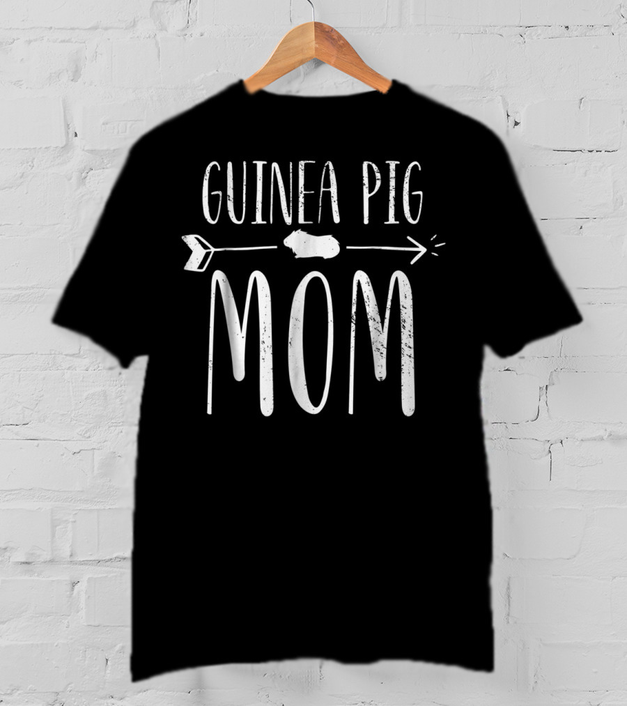 Guinea Pig Mom Cute Pet Owner Arrow Design White T-Shirt