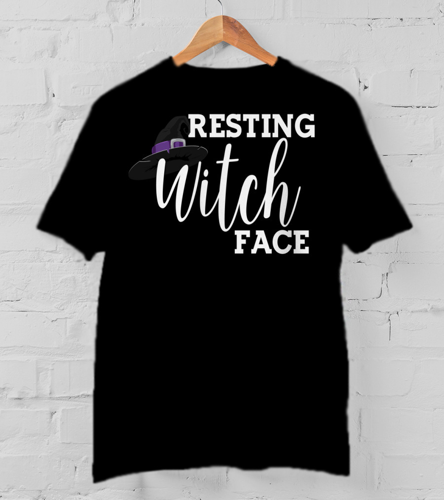 Resting Witch Face Halloween Witch Hat Mom Wife7 T-Shirt