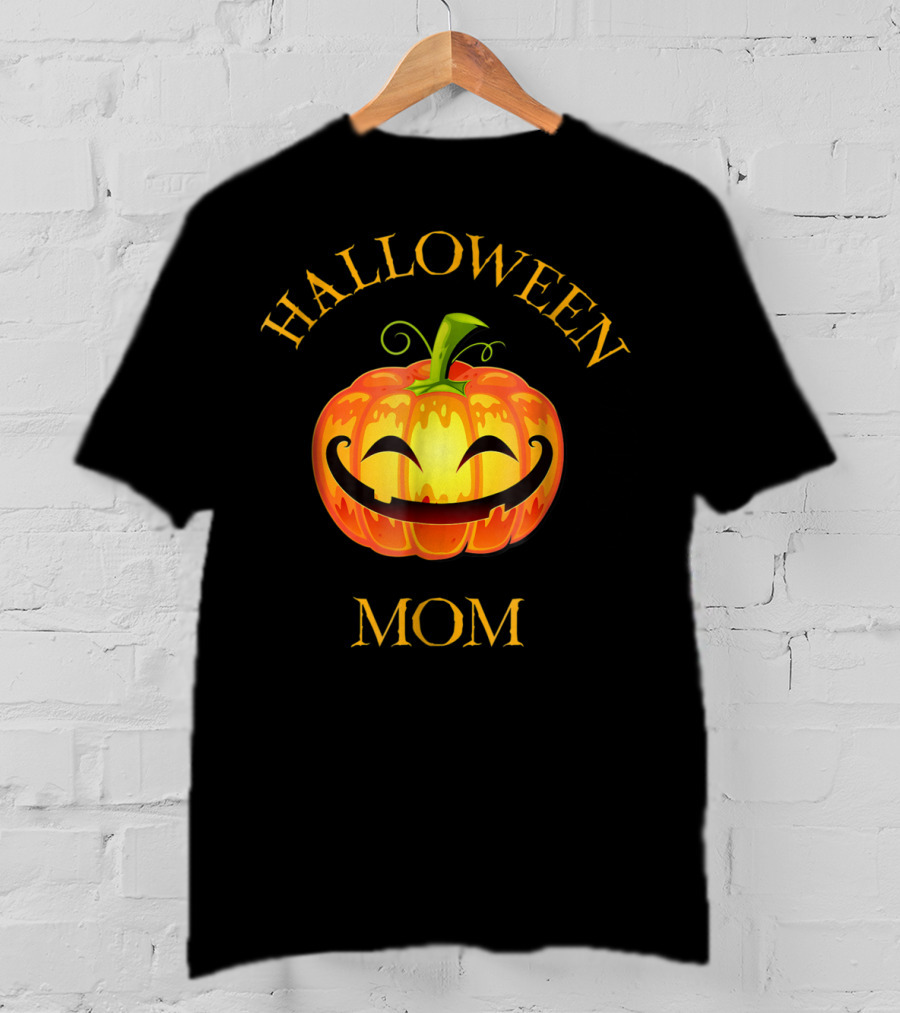 Halloween Mom Jack O Lantern Pumpkin Face T-Shirt