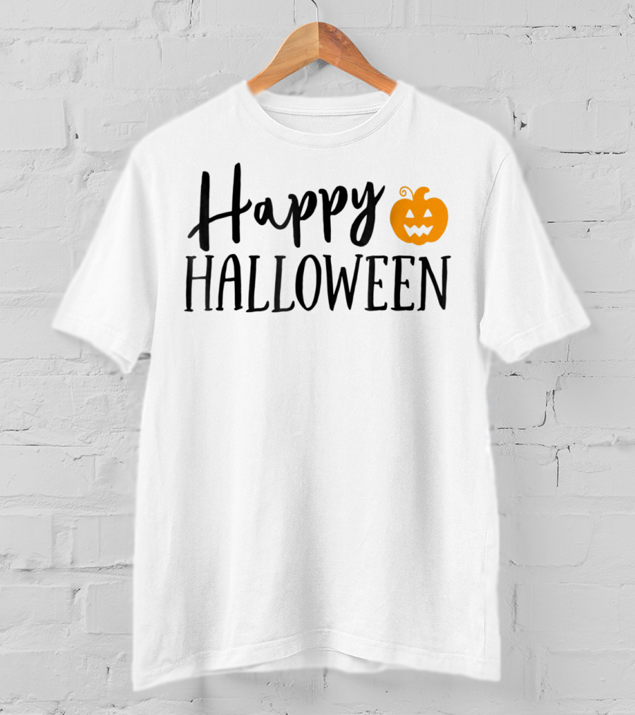 Happy Halloween Pumpkin Kids Teacher Mom Wife Dad T-Shirt