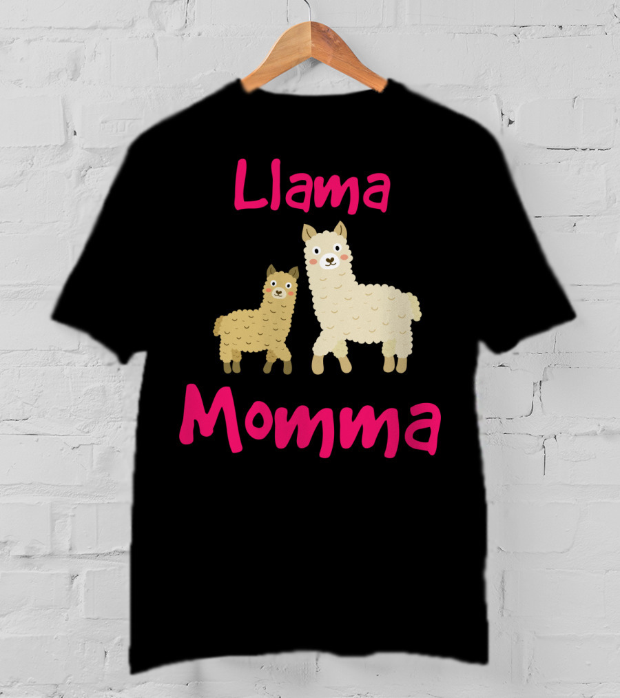 Llama Momma Cute Llama Mom And Baby T-Shirt