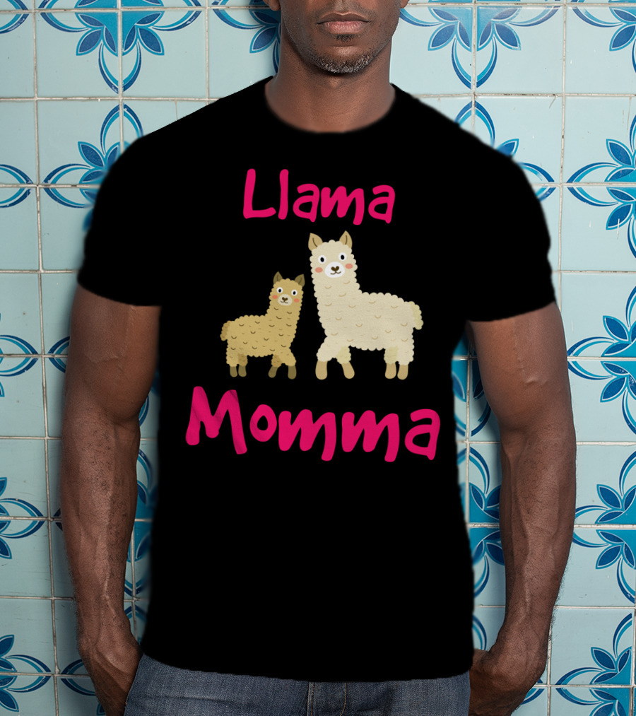 Llama Momma Cute Llama Mom And Baby T-Shirt