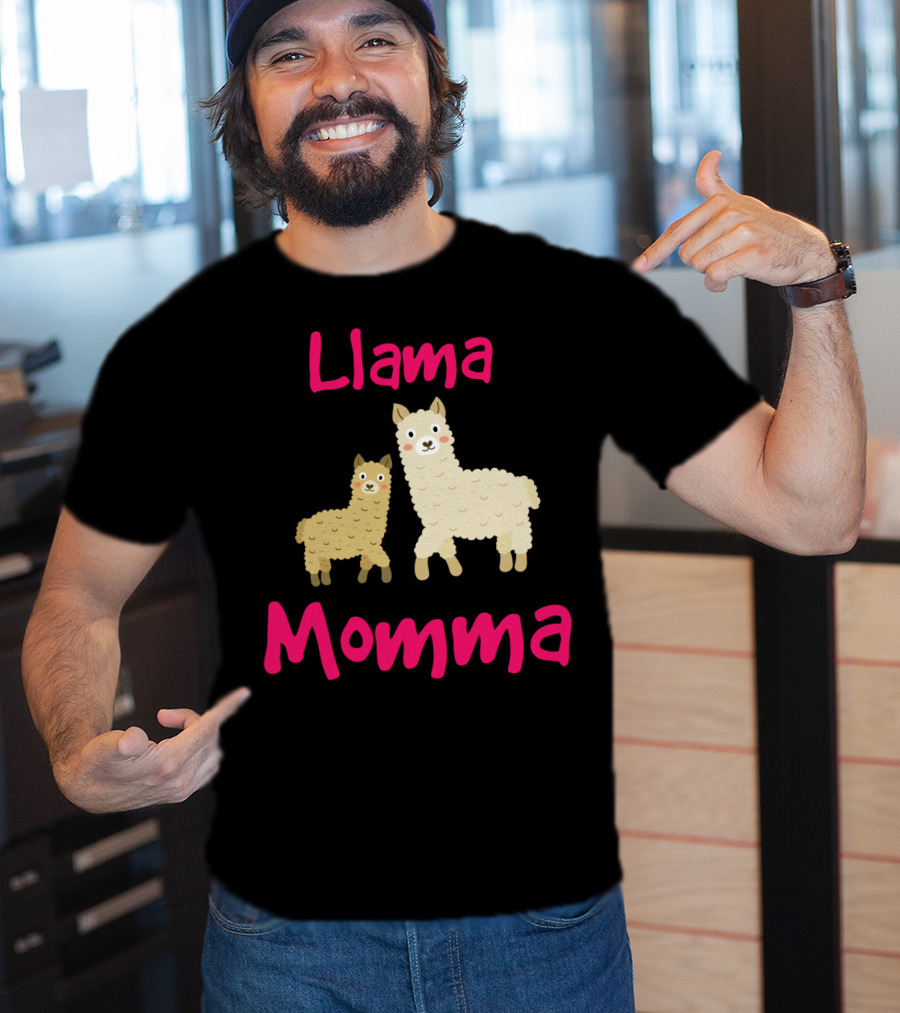 Llama Momma Cute Llama Mom And Baby T-Shirt