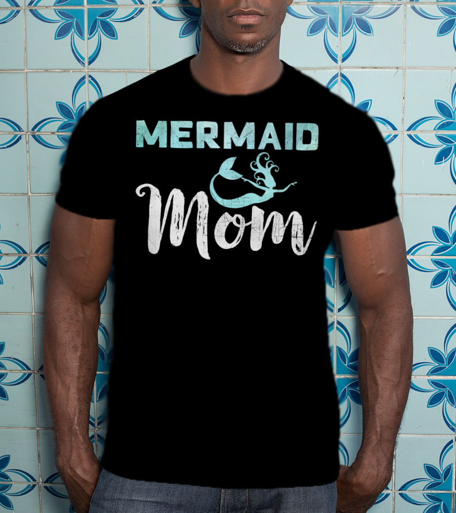 Mermaid Mom Mother's Day Celebration Cute 9 Birthday Party T-Shirt