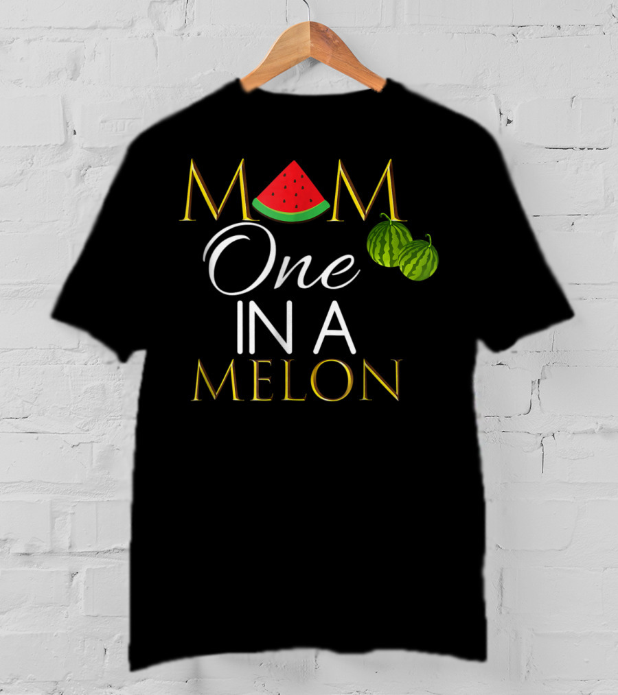 Mom One In A Melon Cute Watermelon Birthday T-Shirt