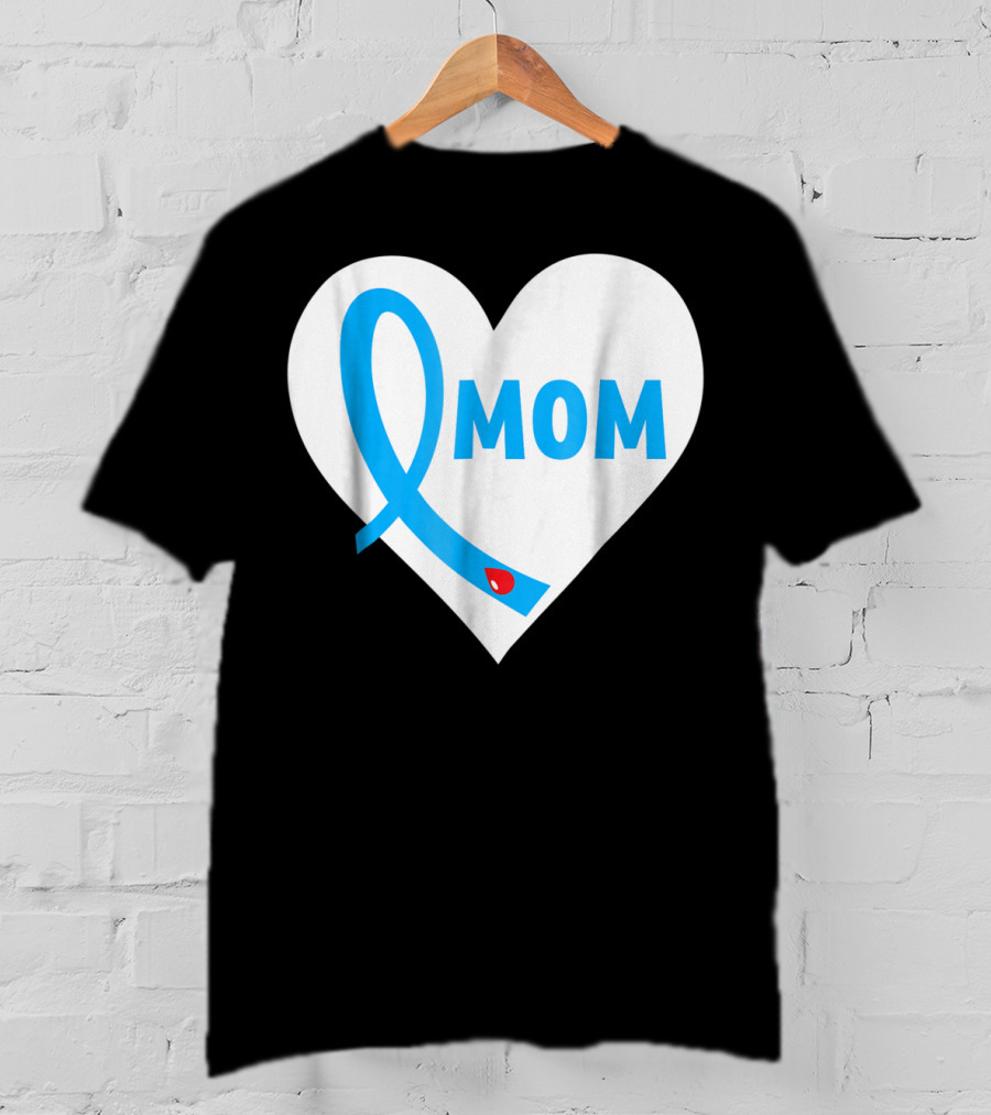 Proud Mom Mama Mother Of A Type 1 2 Diabetes Diabetic Heart T-Shirt