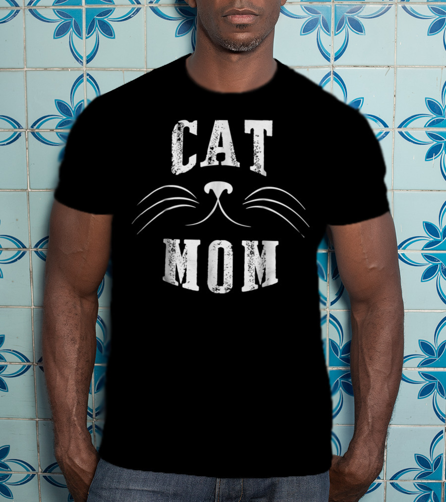 SpiritForged Apparel Cat Mom Whiskers T-Shirt