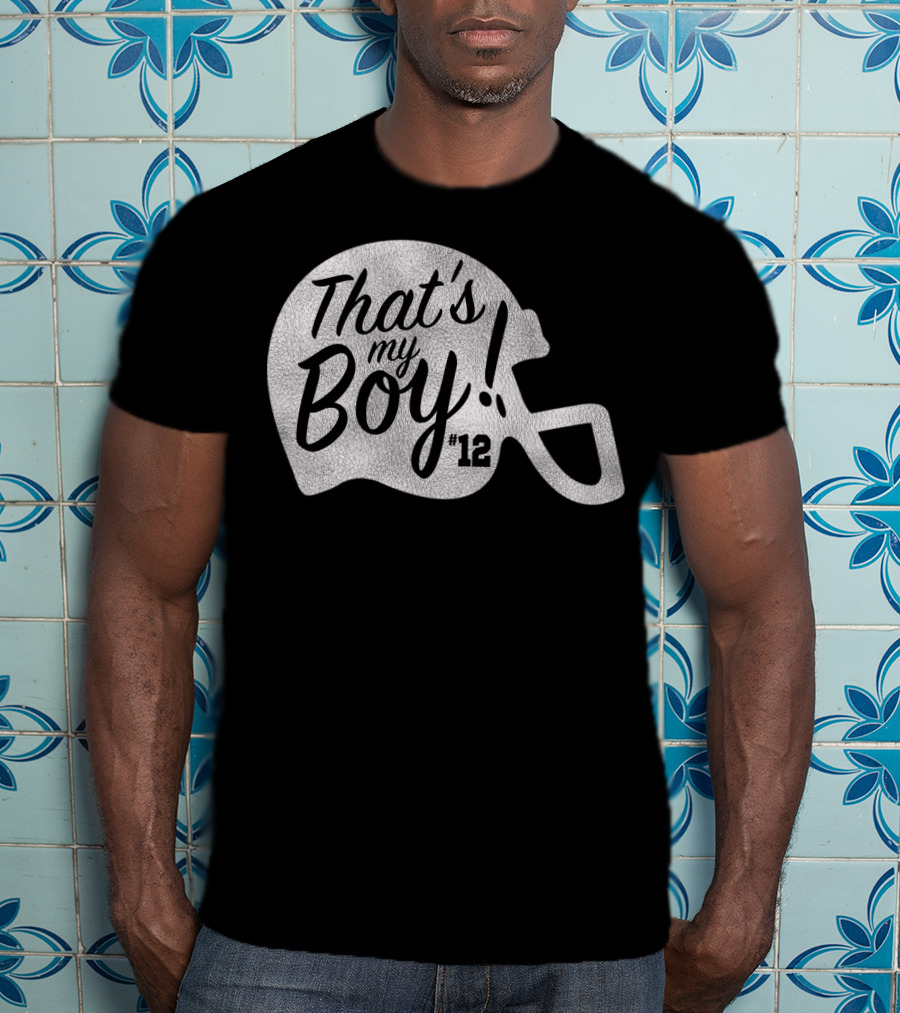 That's My Boy 12 Football Helmet T-Shirt