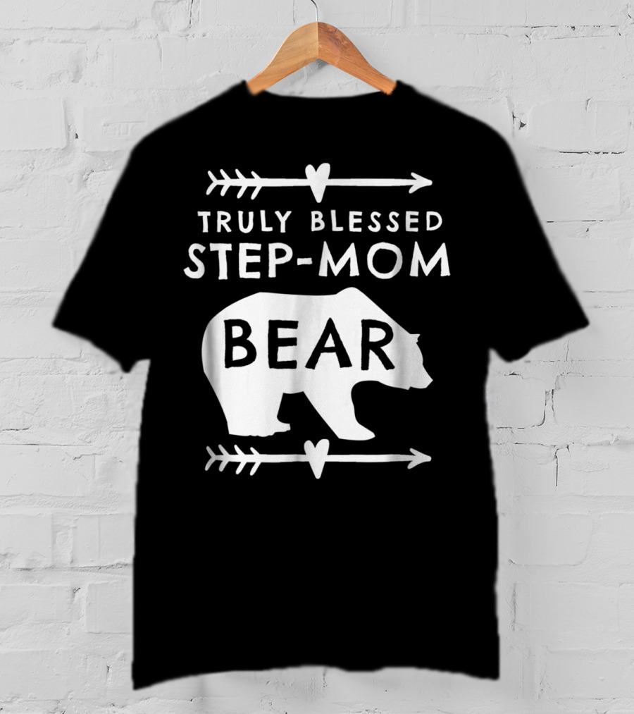 Truly Blessed Step-Mom Bear Silhouette With Arrow Accents T-Shirt