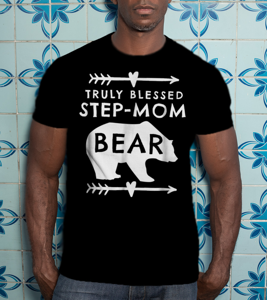 Truly Blessed Step-Mom Bear Silhouette With Arrow Accents T-Shirt