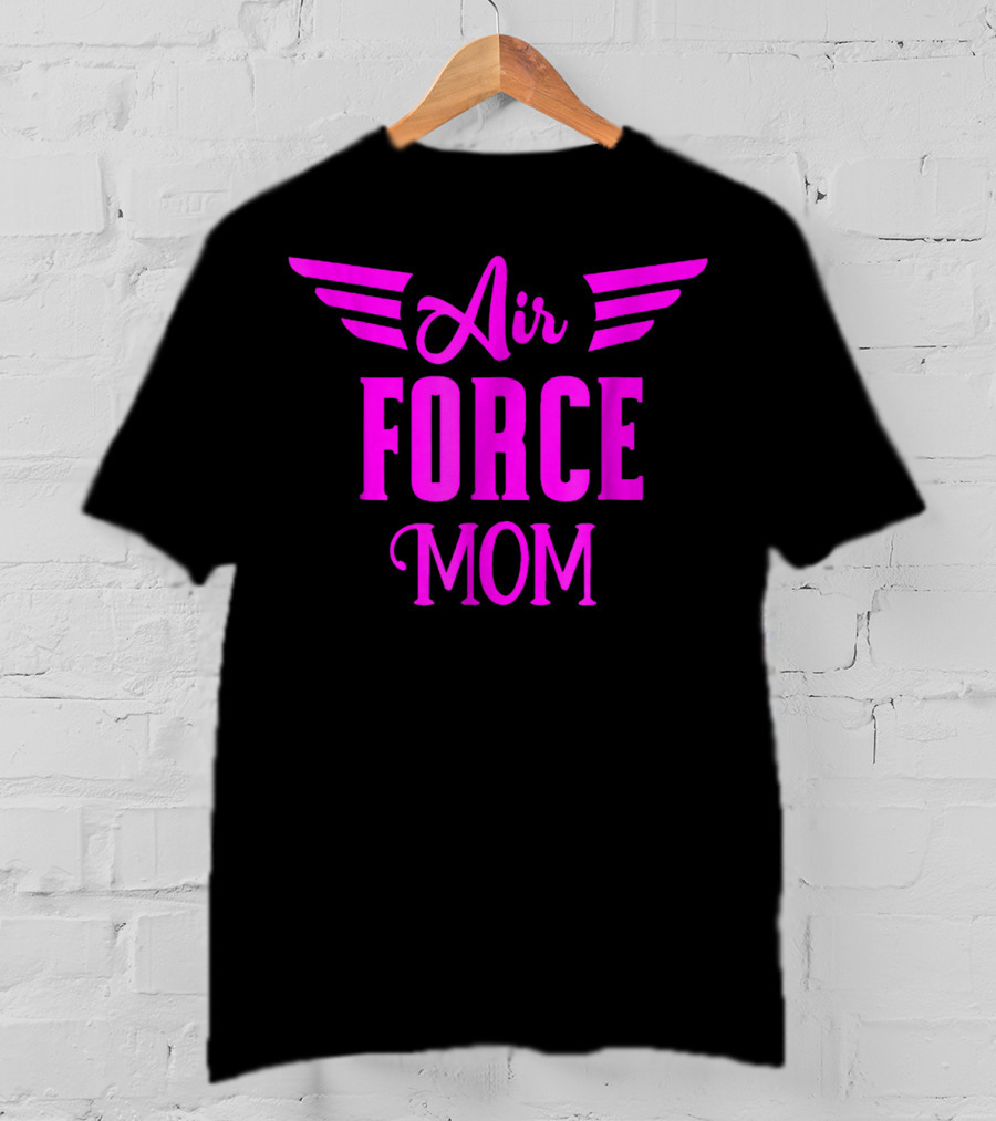 US Air Force Pink Proud Air Force Mom Wings T-Shirt