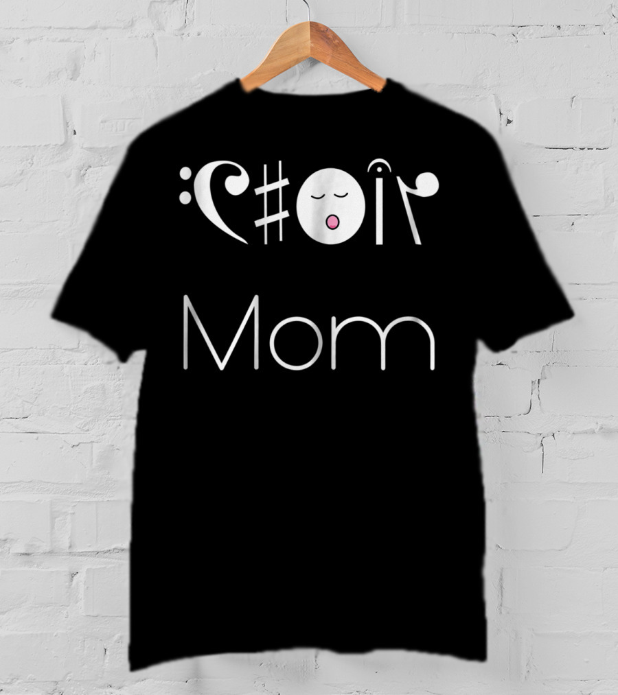 Choir Mom Music Notes Animated Text T-Shirt
