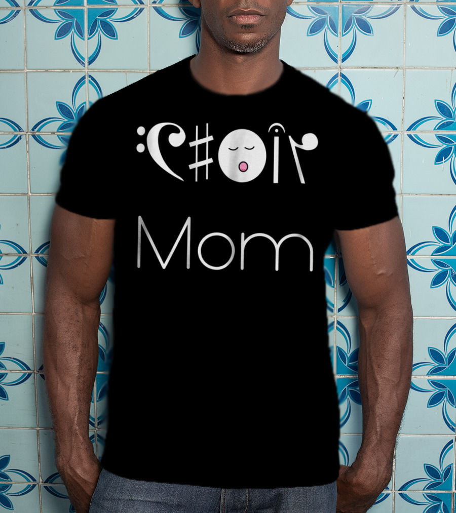 Choir Mom Music Notes Animated Text T-Shirt