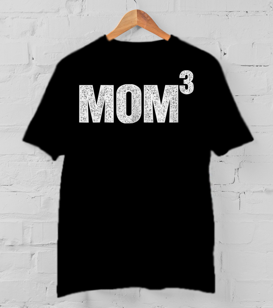 Distressed Mom Cubed Mom Of Three Equation T-Shirt
