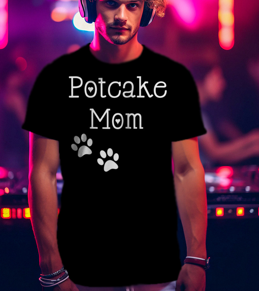 Potcake Mom Paw Print Heart T-Shirt