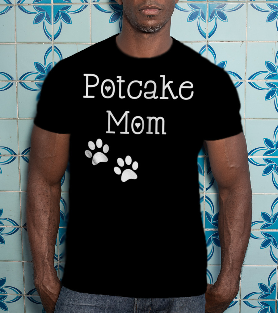 Potcake Mom Paw Print Heart T-Shirt