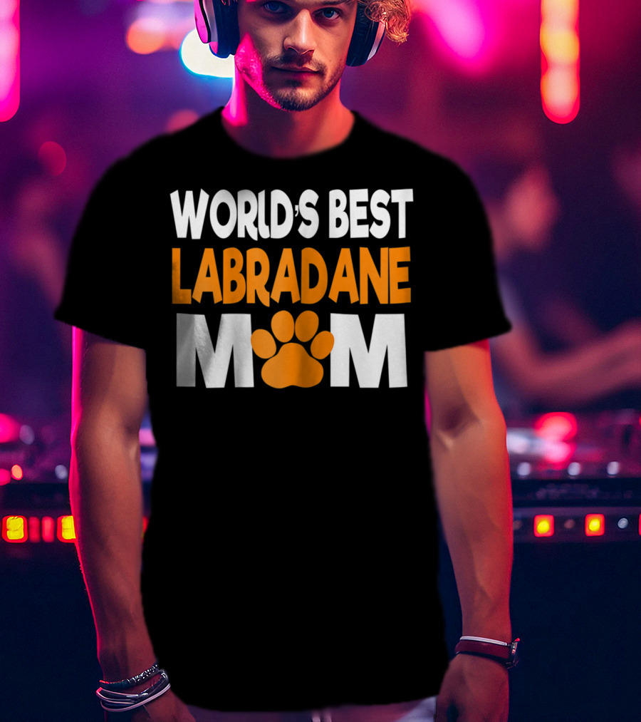 Worlds Best Labradane Mom Paw Prints T-Shirt