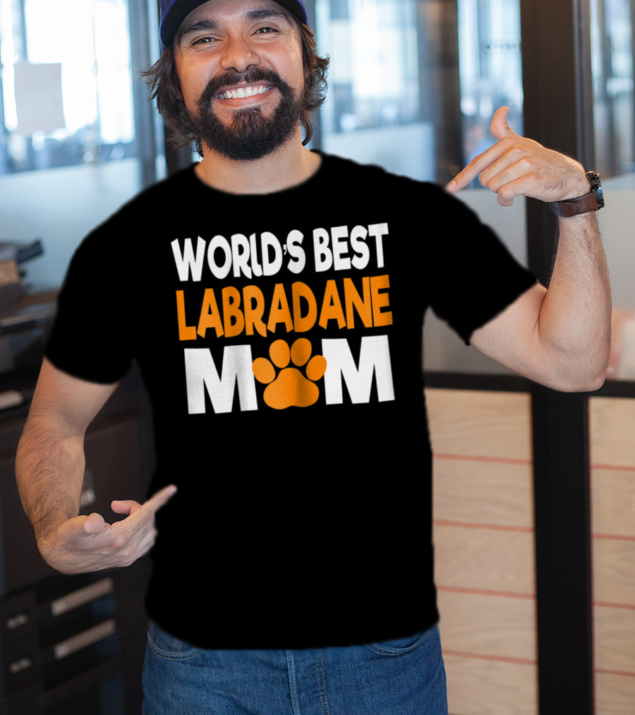 Worlds Best Labradane Mom Paw Prints T-Shirt