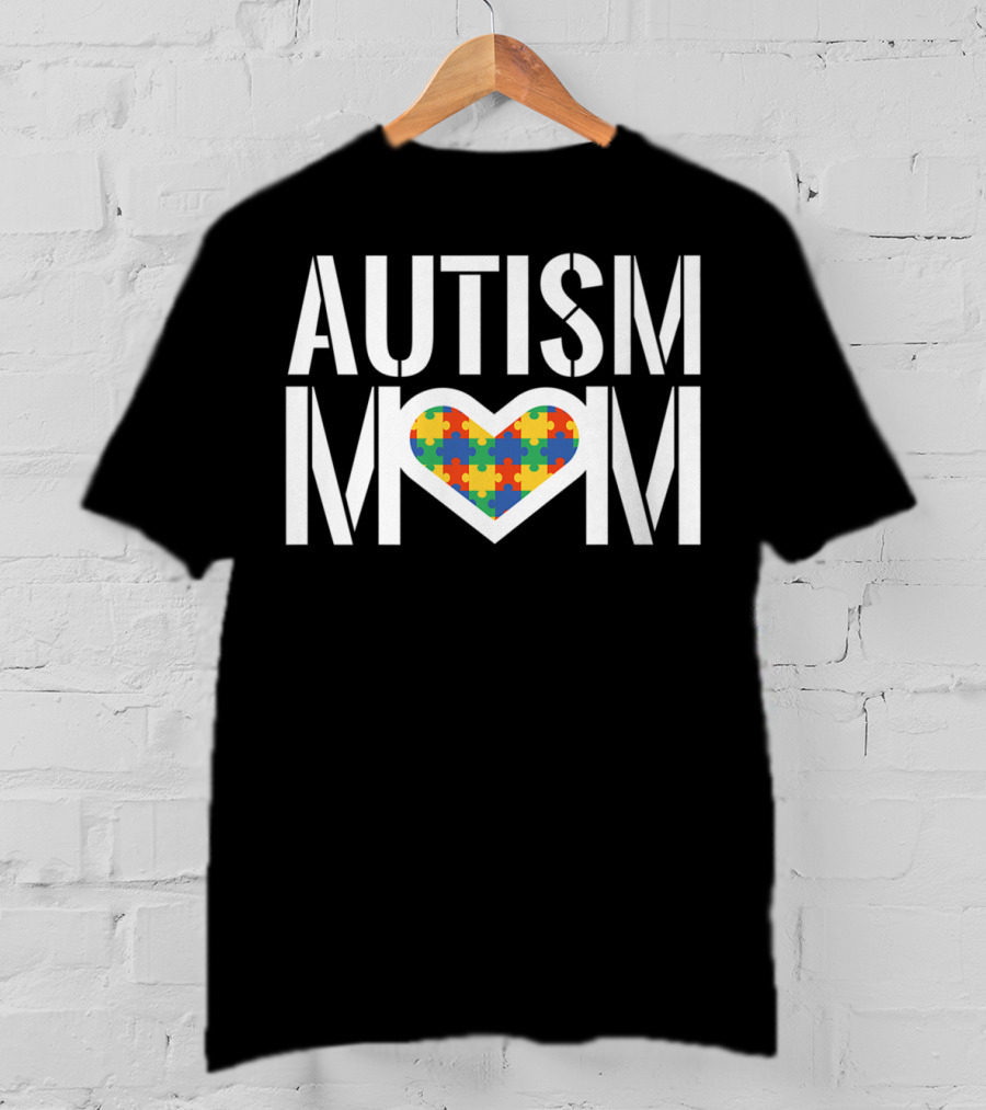 AUTISM MOM Heart Puzzle T-Shirt