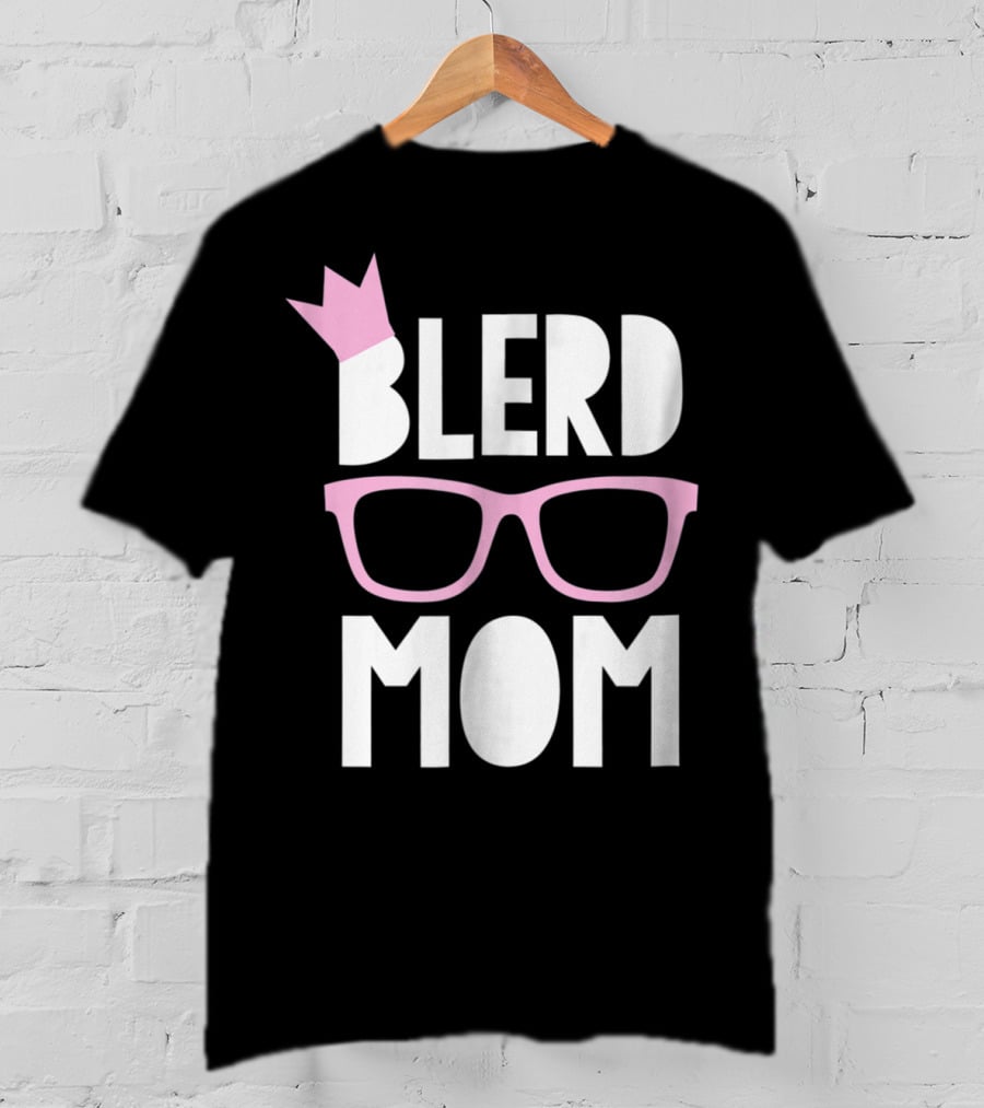 Blerd Mom Geeky Glasses Black Nerd Mom Crown T-Shirt