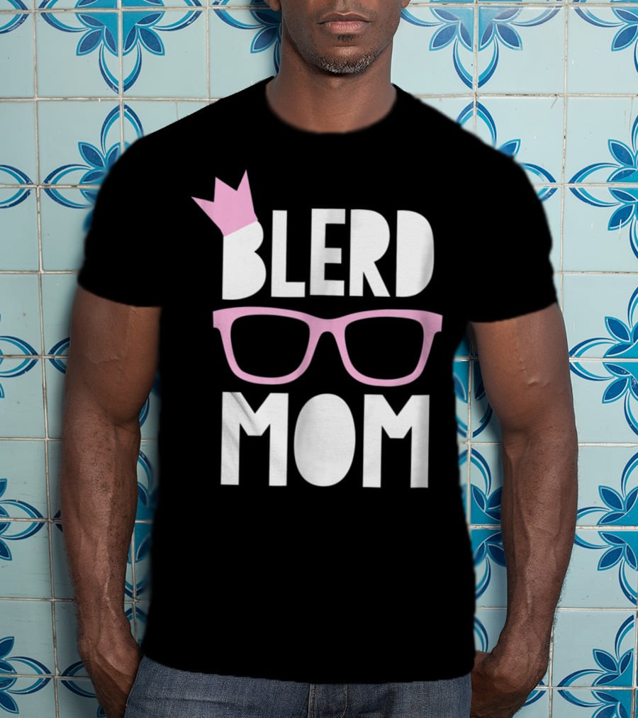 Blerd Mom Geeky Glasses Black Nerd Mom Crown T-Shirt