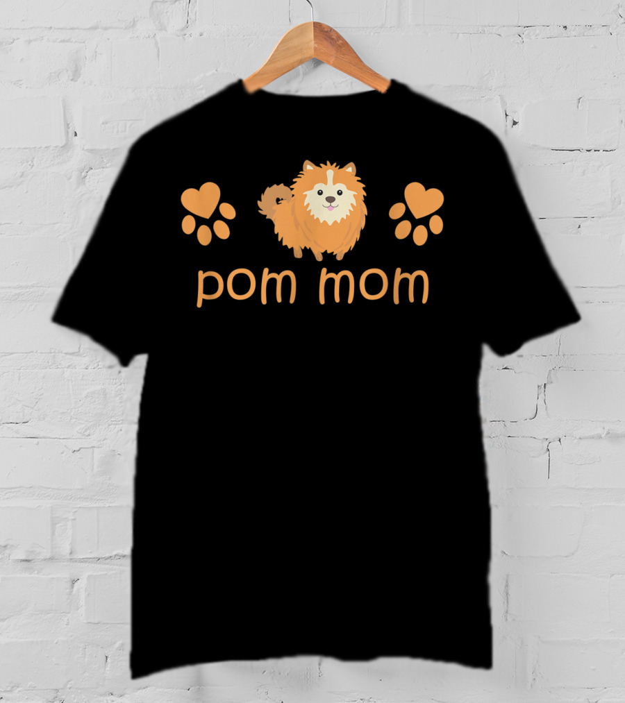 Pom Mom Cute Funny Pomeranian For Lovers T-Shirt